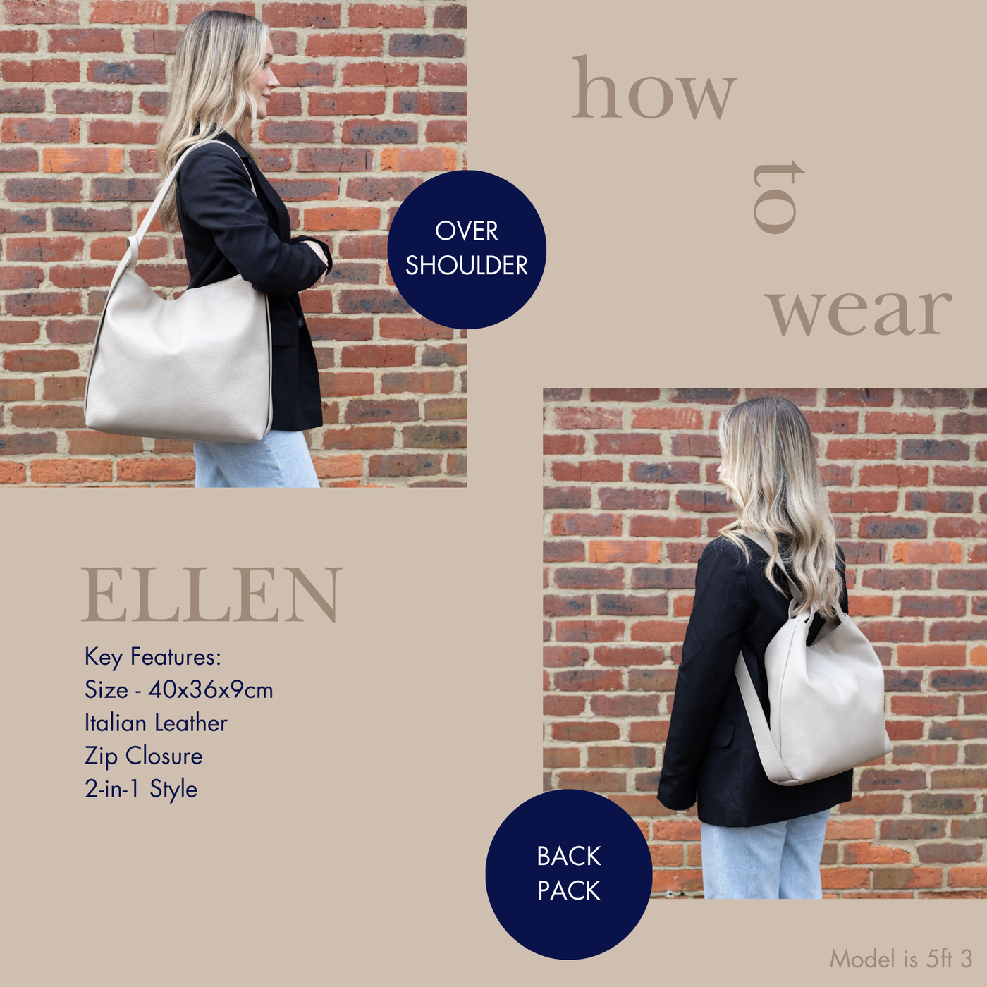 The Ellen 2-in-1 Backpack and Tote Bag