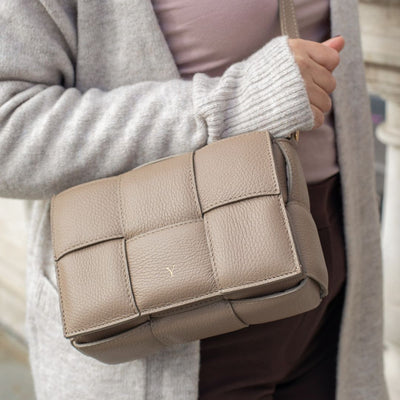 Dark Taupe Lucia Woven Cross Body