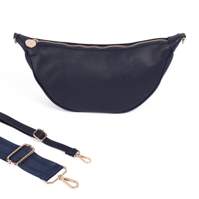 Navy Fleur Hip Bag