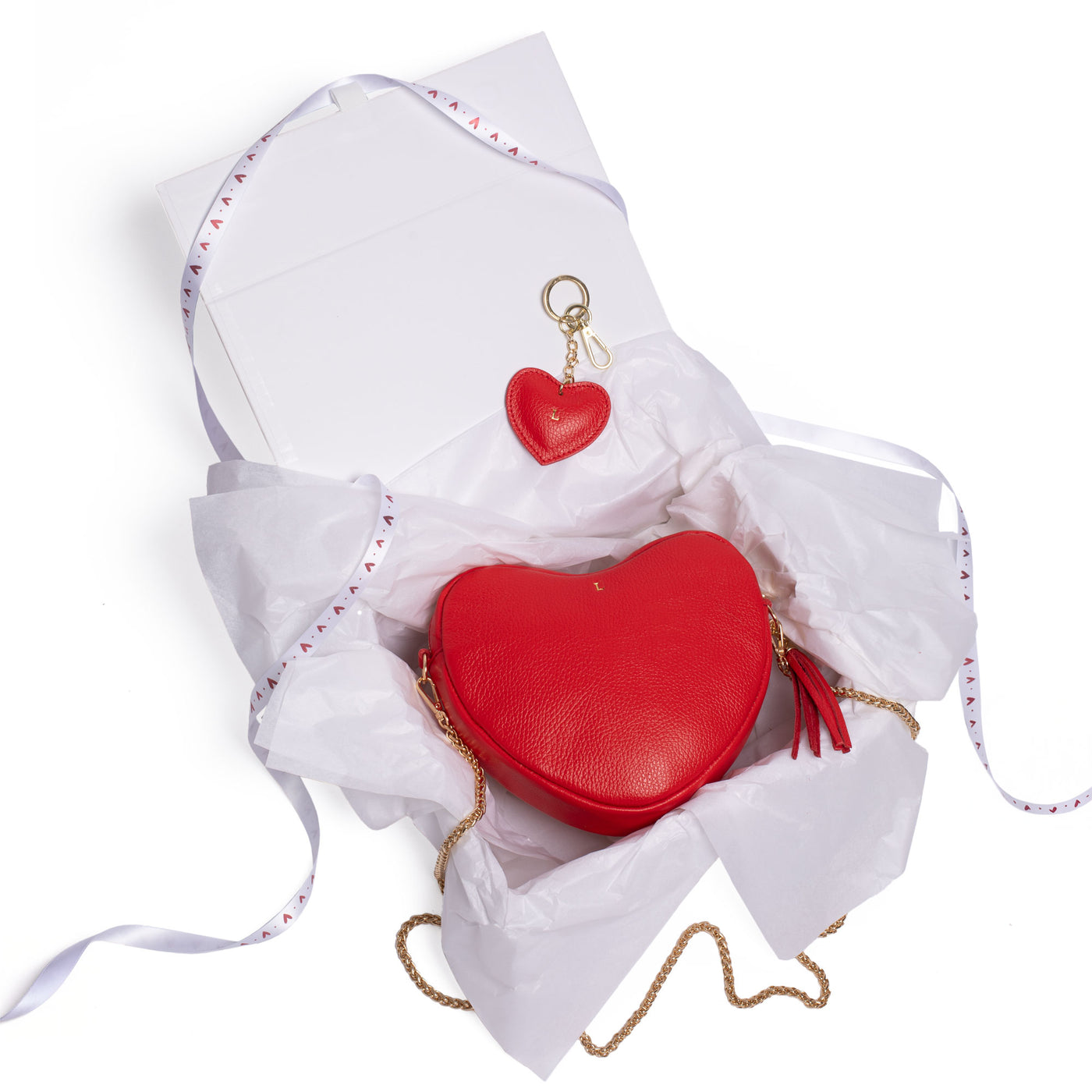 Red Ella Heart Bag & Keyring Valentine's Gift Set