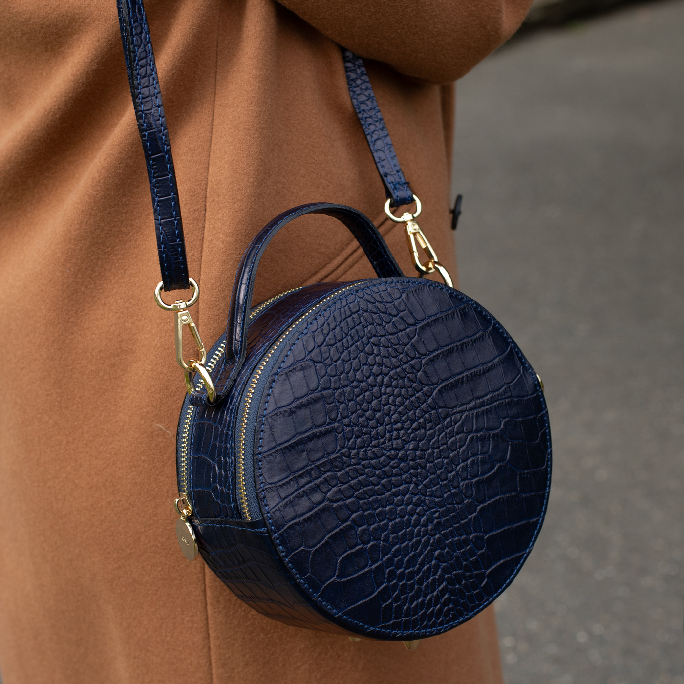 Navy Croc Rosie Circle Bag